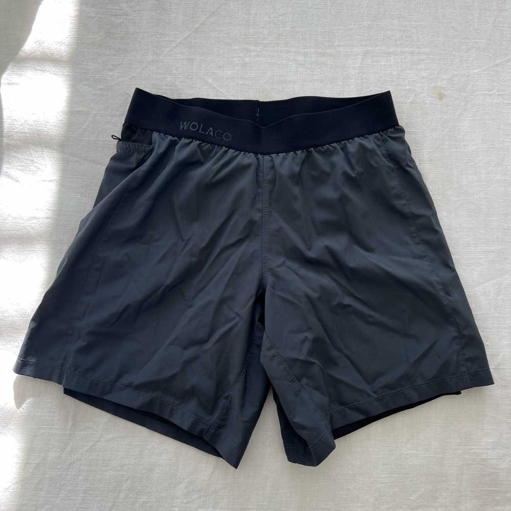 Wolaco Grand 2 in 1 running shorts men’s small 7inch inseam